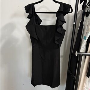 BCBGeneration Black Ruffle Mini Dress